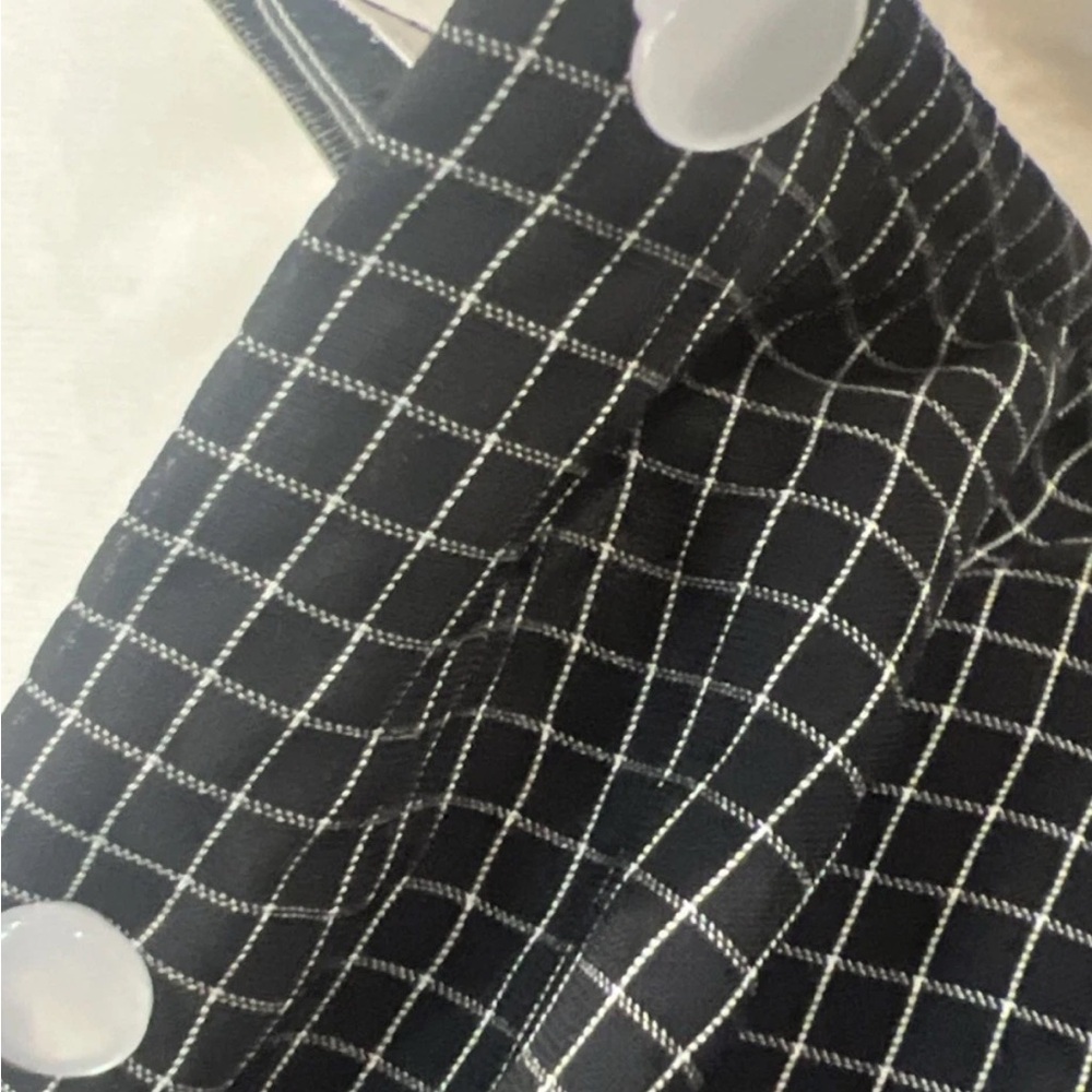 Vintage 80s Liz Roberts Peter Pan Collar Dress Size 16 Black White Belted - Picture 9 of 15